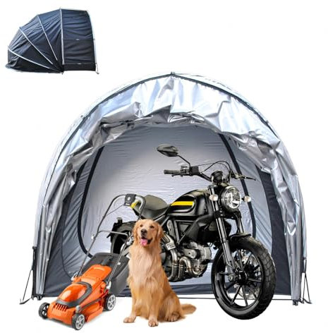 YSMSMZJK Zeltgarage Hängen 2 in 1 Motorradgarage Winterfest für 2/3/4/5 Fahrräder Gerätehaus Klein Fahrradwohnwagen,Black
