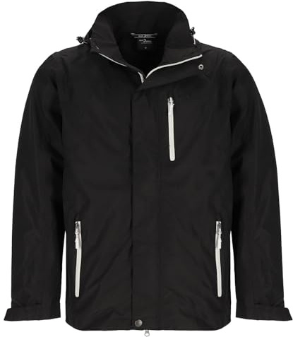 Blue Wave Herren Funktionsjacke Jupp mit abnehmbarer Kapuze - Outdoor-Jacke wasserdicht, winddicht und atmungsaktiv in Schwarz Größe 4XL