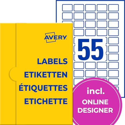 AVERY Zweckform P3464-25 Universal Etiketten (1.375 Klebeetiketten, 30x20mm auf A4, Papier matt, bedruckbare Produktetiketten, selbstklebende QR-Code-Etiketten, individuelle Aufkleber) 25, weiß