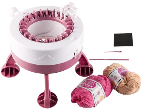 Tiardey Rundstrickmaschine mit 22 Nadeln, Smart Loom, Strickbrett, drehbar, doppelseitig, DIY-Strickset für Schals, Mützen, Socken, Kleidung und mehr