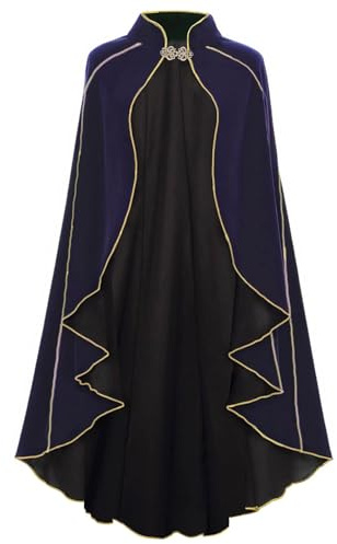 maxToonrain Costume médiéval pour femmes - Cape verte à capuche en velours de la Renaissance - Costume d'Halloween - Journée mondiale du livre - Déguisement pour femmes (violet, 110 cm)