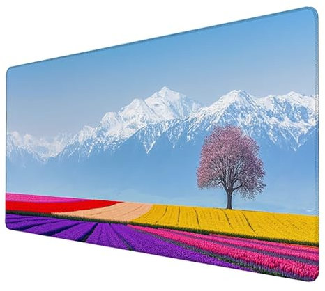 Alfombrilla Ratón, Alfombrilla Ratón XXL Gaming Tapete Escritorio Ordenador (1000x500x3mm) Protector Escritorio Alfombrilla, para Ratón Láser y Óptico (Montaña de nieve) mousepad (Color) X-B-E
