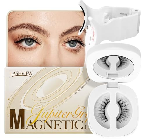 LASHVIEW Upgrade Soft Magnetic Eyelashes Natural Look,Reusable Magnetic Eyelashes with Applicator, No Glue Needed Magnetic Lashes Kit, Easy to Wear and Remove CT01-UK
