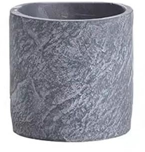 Blumentopf Zylindrischer Blumentopf aus Zement mit Streifen aus Stein-Desktop-Pflanzgefäß for den Innen- und Außenbereich, Schlafzimmer, Arbeitszimmer, Garten, Balkon Übertöpfe(Klein)