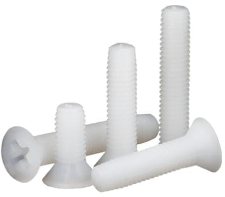 Generisch 10~100 STK. weiße Nylon-Senkkopfschrauben M2 M2.5 M3 M4 M5 M6 M8 Flachkopf-Kreuznut-Kunststoff-Kreuzkopfschrauben(M6x40mm-20Pcs)