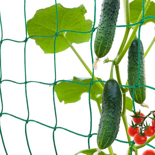 Red para enredaderas premium con malla de 10 cm para plantas trepadoras, espaldera, enrejado, red para plantas, crecimiento de tomates y pepinos. Red de ayuda óptima para enredaderas para jardín e