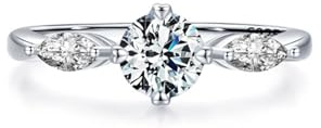 Aotiwe Silber Ringe Set, Ringe Frauen Cool Einfacher Dreistein mit Rundschliff Weiß Zirkonia 925 Silber Größe 54 (17.2)