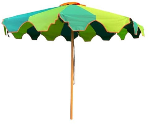 RTVGNSZSJL Ombrellone da Spiaggia Verde, Ombrellone da Esterno 2.5m 2.7m 3m Grande Ombrellone da Terrazza Portatile Ombrellone da Mercato Protezione UV Resistente E Antivento(2.5m/8ft)