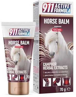 911 ACTIVE FORMULA Horse Balm Warming Gel - for Back, Joints, and Muscles., 70ml