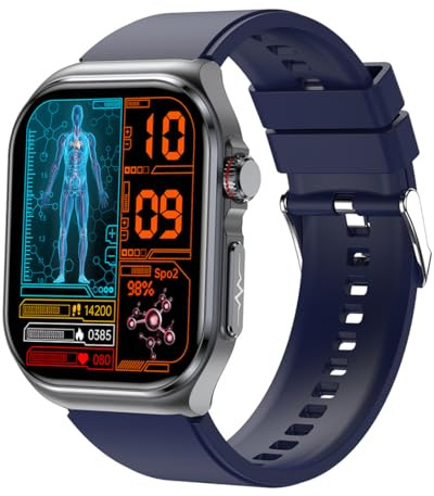 MEIION Ortho Leben Orthowatch Arca Smartwatch für Senioren – Einfache Bedienung, SOS-Notruf & Sturzerkennung, Echtzeit Herzfrequenz- & SPO₂-Überwachung für Schwimmen, Radfahren, Laufen, Fitness
