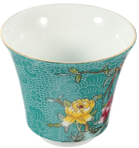 FIXOSHEE Set da Tè in Ceramica Antica Smalti Tazza da Tè Retrò Motivo Uccelli e Fiori Resistente alle Alte Temperature per Casa Ufficio