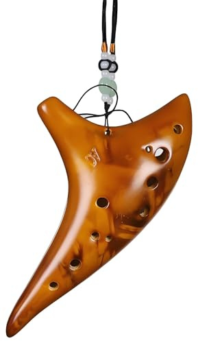 Aiwdeyi avanzato Ocarina in Ceramica Strumento Musicale per Principianti e Professionisti Facile da Suonare e Portatile Flute Do Contralto Colori Misti，Ocarina a 12 fori con affumicatura a paglia