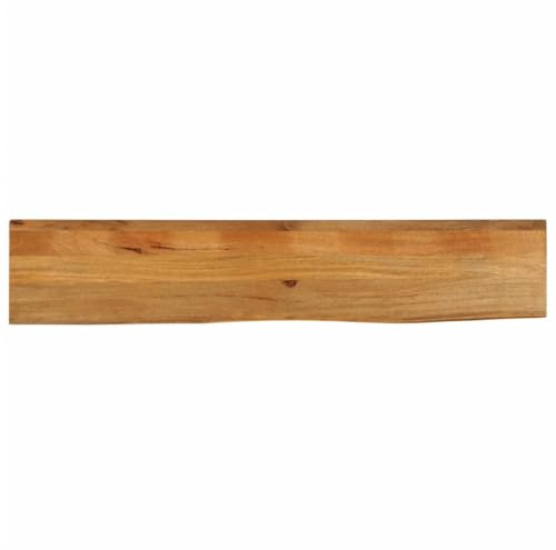Teenpull Tischplatte mit Baumkante 160x20x3,8 cm, Massivholz Mango Eichen-Optik, Schreibtischplatte für Zuhause und Büro, einzigartiges Naturprodukt