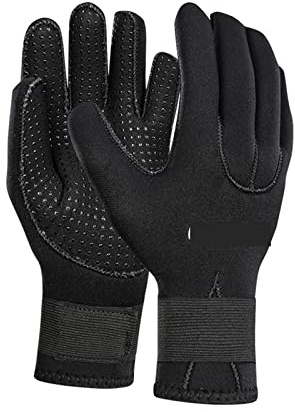 neoprenhandskar, 3 mm neopren dykhandskar herr damer halkfria simhandskar svarta varma våtdräktshandskar for kajak surfing snorkling(XL)