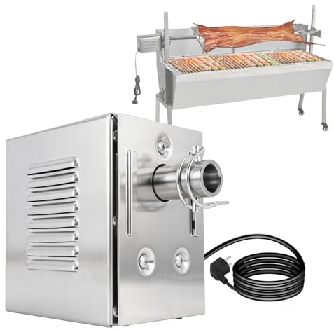 YJINGRUI 45W Grillmotor für Grillspieß, 150–200kg Drehmoment, 2–3 U/min | Hebt 100 kg Spanferkel. Grillmotoren für Hähnchen & Rind. Gleichmäßige Bräunung durch Spanferkelgrill Motor.