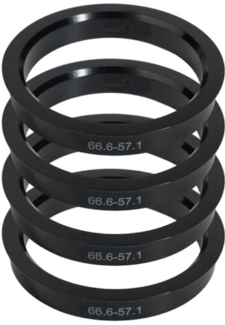 SEASJHBAY 4 pcs BAGUES DE CENTRAGE 66,5 À 57,1, Bague DE CENTRAGE Jante en Plastique, Anneau DE CENTRAGE MOYEU, Réduction des Vibrations, Fixation Stable, Accessoire pour Jantes Aluminium