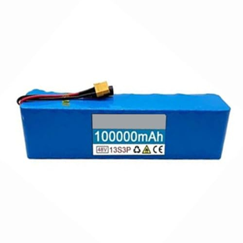 48V 100AH 13S3P Batería Recargable para Bicicleta Electrica Batería De Iones De Litio Impermeable para Patinete Eléctrico con Cargador Larga Duración XT90