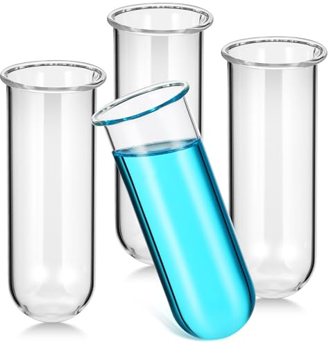 GALPADA Ensemble de 4 Tubes en Verre Transparent pour Hydroponie, Vase de Propagation Compact et Résistant, pour Plantes D'intérieur et Jardin