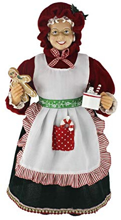 Windy Hill Collection 16 Inch Standing Gingerbread and Hot Cocoa Mrs. Santa Claus Christmas Figurine Figure Decoration 167180