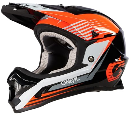O'NEAL | Motocross-Helm | Kinder | MX Enduro | ABS-Schale, Lüftungsöffnungen für optimale Belüftung & Kühlung | 1SRS Youth Helmet STREAM | Schwarz Orange | Größe M