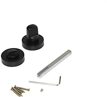 Emuca - Nottolino per porta interna, set di 5 nottolino su rosetta D.35 mm, zama, Nero