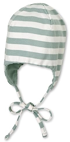 Sterntaler GOTS Mütze Streifen - Baby Mütze mit Streifen - Kindermütze Jungen aus Singlejersey mit Ohrenklappen und Bindeband