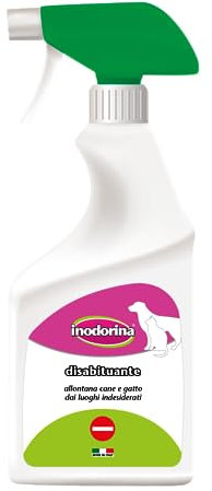 Inodorina, Spray Disabituante, con Forte Repellente Olfattivo, Modifica Le Abitudini di Cani e Gatti, Indicato per Utilizzo in Ambienti Interni ed Esterni, a Base di Methyl Nonyl Ketone, 500 ml