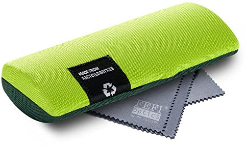 FEFI - Hardcase Brillenetui mit Stoffbezug aus recycelten PET-Flaschen - grün
