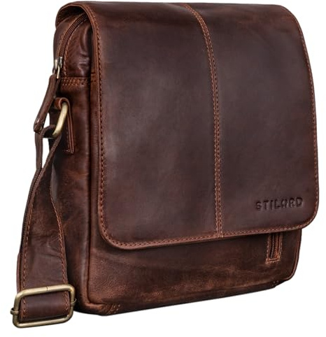 STILORD “Matt” Borsello in Pelle da Uomo Messenger bag piccola Cross Body Borsa a tracolla Borsetta da Viaggio Vintage Colore:kansas - marrone