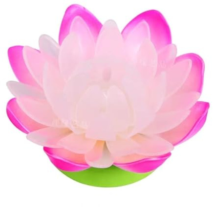 Temples Candle Stand,Candle Holder,2pcs Buddhist Floating LED Submersible Flowers Office Temple Decoration Pink Lamps Lights Changing Festival for Swimming Decorative Pool Pond Battery (Color : B)