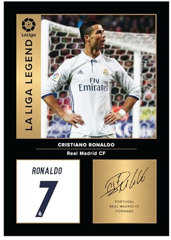 Icons Wall Art Cristiano Ronaldo Real Madrid Legends A4 gedrucktes Foto Display – digital reproduzierte Unterschrift – Fußball-/Fußball-Fan-Geschenk – ungerahmtes Real Madrid Erinnerungsstück Poster