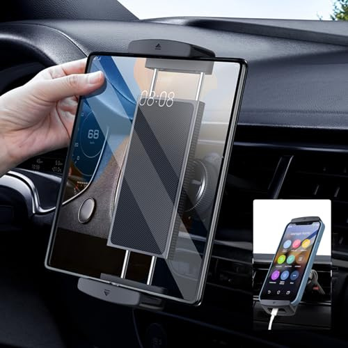 DICMKY Supporto per cellulare da auto per Samsung Galaxy Z Fold 8 Ultra 8 7 6 5 4 3, accessorio per tablet per bocchette d'aria, vivavoce, girevole a 360°, adatto per iPad Mini Pro Air Pixel Fold