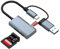 SD Kartenleser,Kartenlesegerät Dual Stecker USB 3.0/USB C,SD Card Reader Highspeed,Speicherkartenleser für SD/Micro SD/TF/SDHC/SDXC/Micro SDHC/Micro SDXC,Card Reader für Android/Windows/Linux/Mac OS