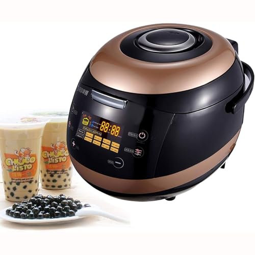 Machine à thé au lait Bubble Boba, machine commerciale de cuisson de perles de tapioca 5 L, chauffe-aliments en pot de perles, chauffage rapide 900 W, panneau de contrôle de température intelligent