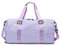 Kindersporttasche Reisetasche mit Schuhfach & Nassfach Schwimmtasche, Sternen Muster Sporttasche Mädchen Faltbare Gymnastiktasche Trainingstasche Tanztasche (Lila)