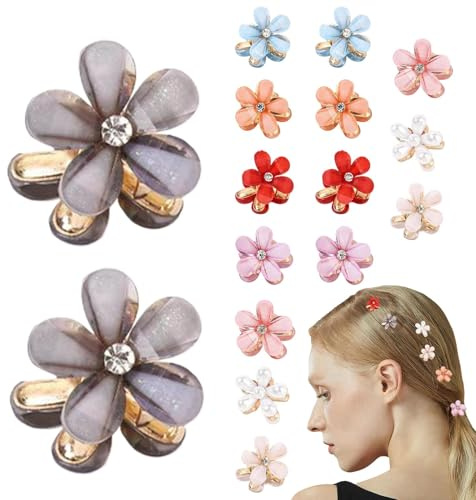 Clip per artigli per fiori, clip per artigli per capelli - Clip per mascella per capelli antiscivolo 16X con strass | Fermacapelli con presa forte, mollette per capelli alla moda, per capell