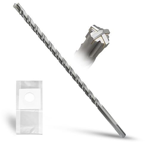 METOTY SDS Plus Drill Bit 12 mm x 310 mm, Masonry Drill, Hammer Drill, Concrete Drill, for Stone, Concrete, Natural Stone, Brick Wall