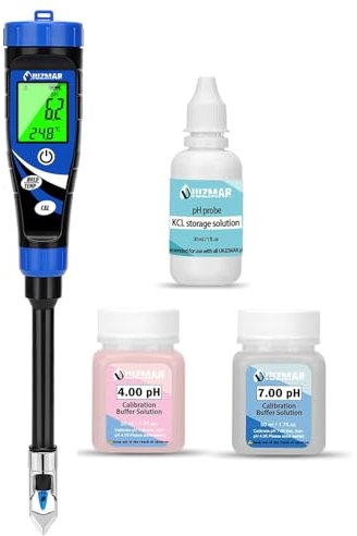 UIUZMAR Boden pH Messgerät, Elektronisches pH Meter für Pflanzen, pH Tester für Boden und Wasser, Digitales pH Wert Messgerät für Pool, Zimmerbepflanzung, Gartentöpfe, Fleisch, Wein, Joghurt, Soßen