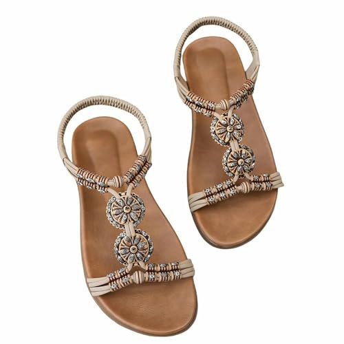Sandalen Damen Sommer Elegant Schwarze Damenschuhe Gr. 40 -Strandsandalen, Bequeme Wanderschuhe, Flip-Flops, Sandalen für Damen Hausschuhe Offen Pumps Sale Angebote kaffee 42