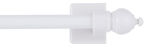 Kenney 7/16 Multi-Use Adjustable Petite Cafe Magnetic Rod, 16-28, White