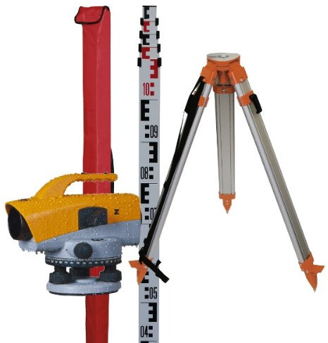 Nedo Nivellier Z32 im Set mit 5m Nivellierlatte mit Hülle und Aluminiumstativ - Ingenieur-Nivellierinstrumente für allerhöchste Ansprüche