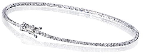 Goldmaid Damen-Tennisarmband Memoire 14 Karat (585) Weißgold 115 Diamanten 1,0 ct. SI/H Brillanten Schmuck