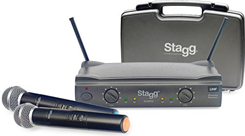 UHF - Sistema de micrófono cardioide dinámico inalámbrico de 2 canales - UK