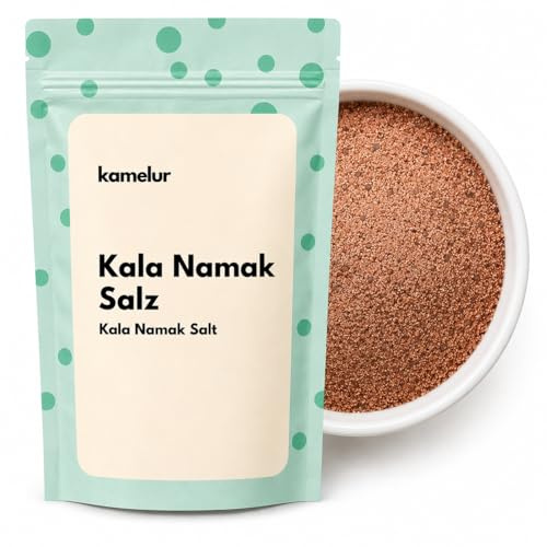 Kamelur Sale Originale Kala Namak, Sale Fine - Salgemma Di Alta Qualità Dall'India, Spezia Perfetta Per La Sostituzione Dell'Uovo - In Confezione Biodegradabile 200 G (Confezione Da 1)