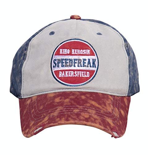 King Kerosin Snapback-keps för män | Flat Brim Cap | broderi | Print Speedfreak, röd, En Storlek