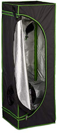 Relaxdays Tenda per Coltivazione Idroponica, Serra per Piante da Interno, Telo Riflettente HLP: 120x40x40 cm, Nero Verde