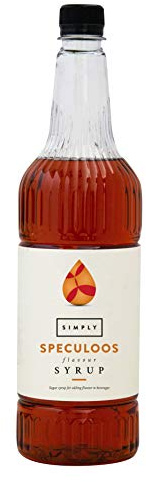 Simply Speculoos Caramelised Biscuit Syrup, Vegan & Nut Free Flavoured Syrup for Coffee, Cocktails & Baking (1 Litre) | Vegan & Nut Free Flavoured Syrup for Coffee, Cocktails & Baking