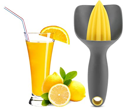 Mini Presse-Agrumes Petit Presse-Agrumes Convient Presse-Agrumes Manuel Presse-Agrumes Ergonomique pour Presser les Citrons les Citrons Verts et les Petites Oranges aux Agrumes(Gris-noir)