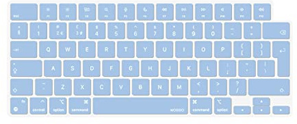 MOSISO Keyboard Cover Silicone Keyboard Skin, Europe Layout, Airy Blue