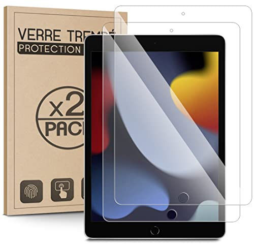 KARYLAX - Pellicola proteggi schermo in vetro temperato, durezza 9H, senza bolle, vetro protettivo per Apple iPad 9 10.2 (2021) [confezione da 2]